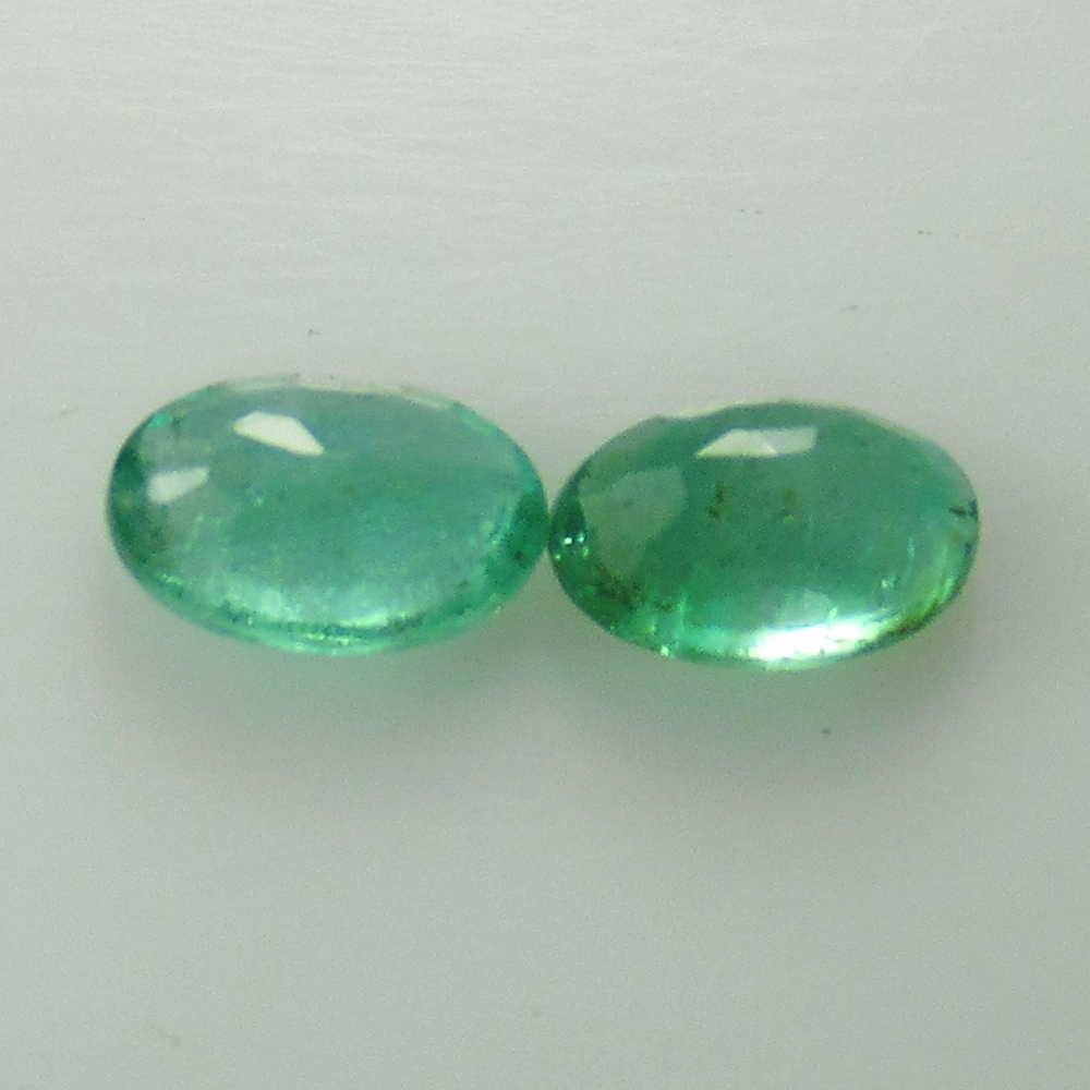 0.85 Ct Genuine Zambian Emerald Oval Pair (1 of 2)
