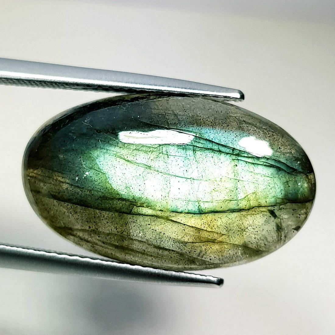15.53 ct Natural Labradorite: No Reserve! Title: 15.53 ct Natural Labradorite Color/Clarity: Opaque GemstonesCarat Weights: 15.53 Size/Dimensions: 23.00 x 13.75 x 6.00 Oval - USA Shipping: Worldwide: Flat-rate of $10.00 to anywher