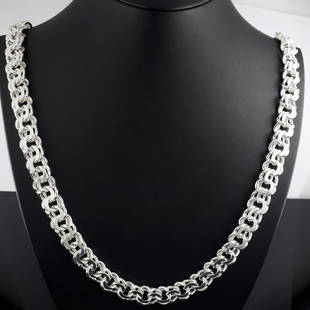 925 Sterling Silver - Necklace: Necklace Gender : Men/Women Material : 925 Sterling Silver Weight :3,48ozt. / 108,18gr Length :27,56inch / 70cm Width :0,39inch / 1cm Will be shipped with a gift box Item no:A148 Will be Shipped