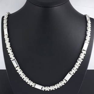 925 Sterling Silver - Necklace: Necklace Gender : Men/Women Material : 925 Sterling Silver Weight :1,62ozt. / 50,23gr Length :23,62inch / 60cm Width :2,76inch / 7cm Will be shipped with a gift box Item no:A150 Will be Shipped