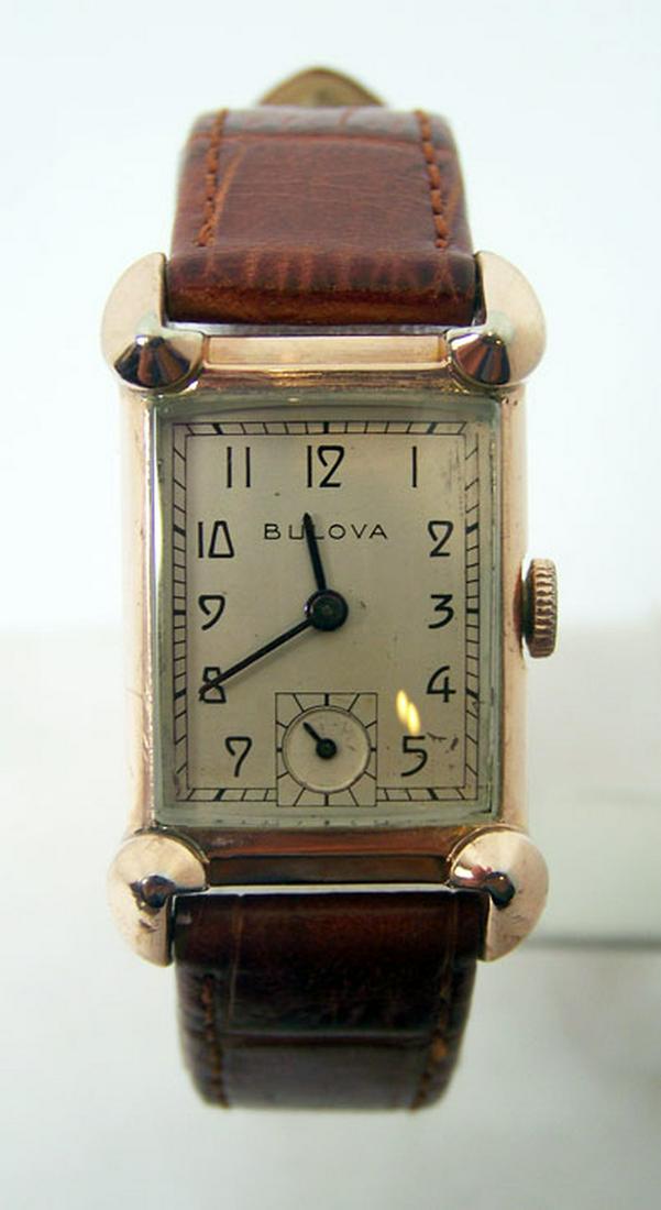 Vintage 14k Rose GF BULOVA Winding Mens Watch Cal.7AK: Vintage 14k Rose GF BULOVA Winding Mens Watch Cal.7AK c.1940's* EXLNT* SERVICED . This mens BULOVAwatch is USA made . .Great present for vintage collectors or enthusiasts! . * 14K rose gold filled cas