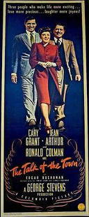 Talk Of The Town - Cary Grant (1942) US Insert Movie: Overall displays in Very Good to Fine Condition. Original and super rare 1942 Insert for the highly regarded and truly wonderful romantic comedy, TALK OF THE TOWN, starring Cary Grant, Jean Arthur,