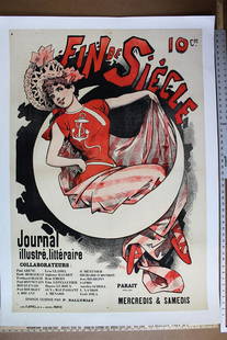 Fin De Siecle - Art by Alfred Choubrac (1891) 35.5" x: Fin De Siecle - Art by Alfred Choubrac (1891) 35.5" x 49" French Advertising Poster LB Artist: Alfred Choubrac (French, 1853?1902) Title: Fin de Siecle, Medium: color lithographic print on paper. Rese