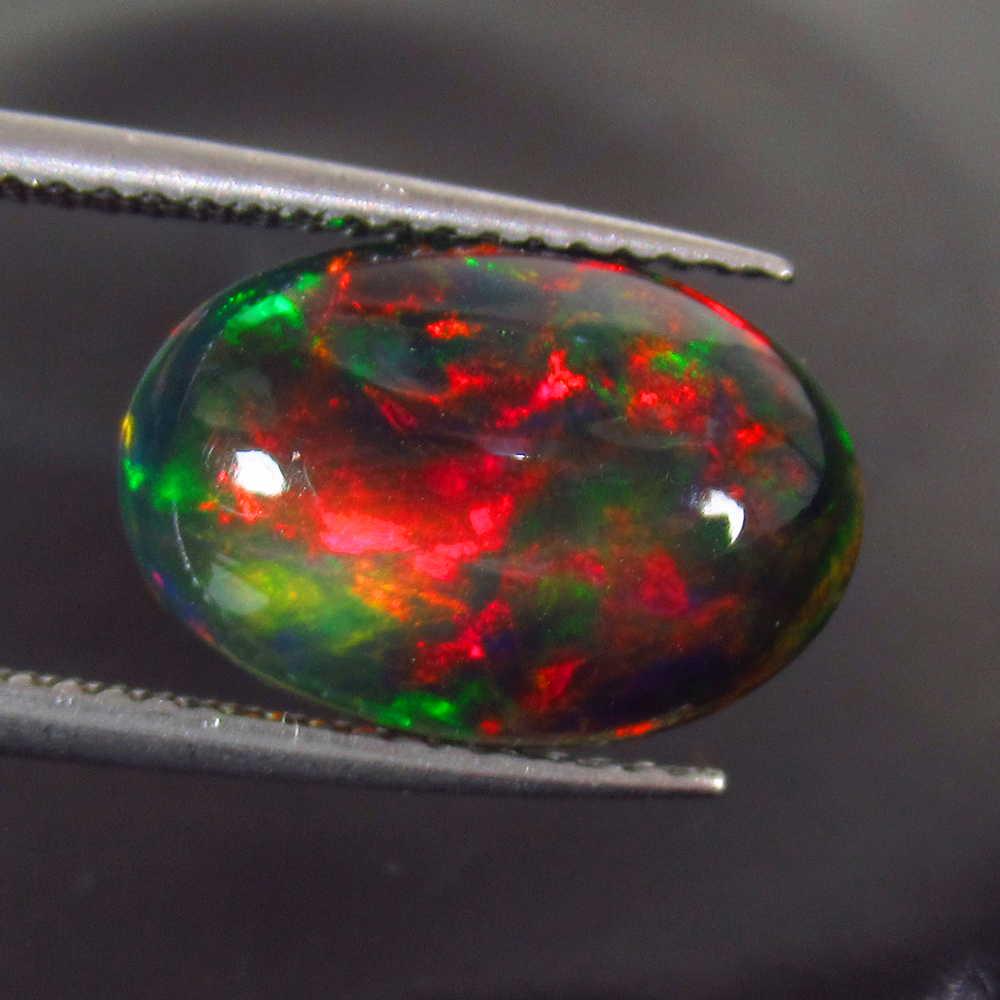 3.72 Ctw Natural Ethiopian Black Fire Opal Oval Cab (1 of 2)