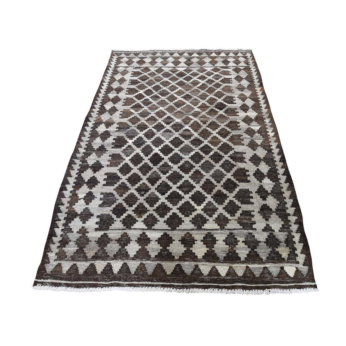 Undyed Natural Wool Afghan Kilim Reversible Hand Woven: Title: Undyed Natural Wool Afghan Kilim Reversible Hand Woven Oriental Rug Description: This is a truly genuine one-of-a-kind Undyed Natural Afghan Kilim Reversible Hand Woven Oriental Rug. It has bee