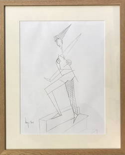 ABRAHAM DAYAN: L'EQUILIBRISTE: No Reserve! Artist: ABRAHAM DAYANTitle: L'EQUILIBRISTEMedium: PENCIL ON PAPER FRAMEDDimensions: 46 x 38 cmDRAWING Shipping:Domestic: Flat-rate of $100.00 to anywhere within the contiguous
