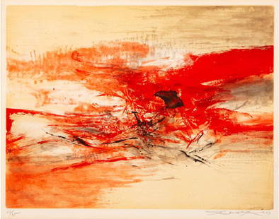 Zao Wou Ki: Untitled: Artist: Zao Wou KiTitle: UntitledMedium: etching / aquatint, 1969Dimensions: 22 1/4 x 29 7/8 inches signed and numbered in pencil; Edition of 95 Reserve: $3,000.00 Shipping:Domestic: Flat-rate of