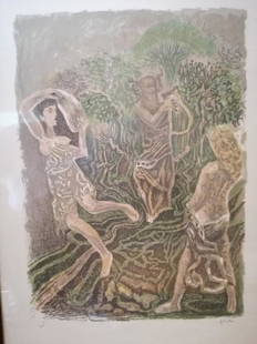 Nikos Ghika: Nikos Ghika "Women Dancing": Artist: Nikos GhikaTitle: Nikos Ghika "Women Dancing"Printing Date: 1972Medium: Lithograph on CardboardSize/Format: 47,8 x 34,5Publisher: Extracted From Portfolio "Lyrica" Not Numbered, but with a