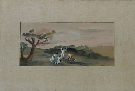 Mix media on paper Signed Robert Carroll: Robert Carroll MIX MEDIA ON PAPER VERY GOOD CONDITION AS SEEN ON PICTURES . FROM THE EAST HAMPTON ESTATE. SIZE 17 x 25 INCHES OVERALL. Reserve: $700.00 Shipping:Domestic: Flat-rate of $45.00 to