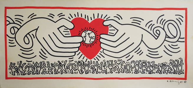 (after) Keith Haring Signed Drawing Marker on Paper