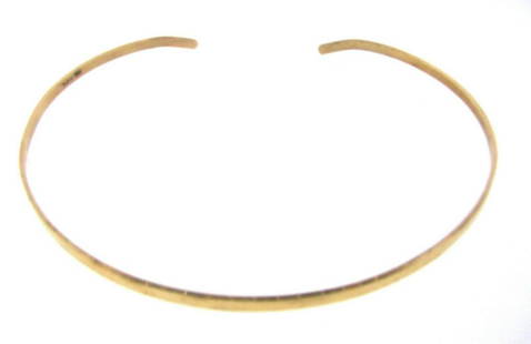 GROOVY D. Lucas 14k Yellow Gold Choker Necklace: DK D. Lucas 14k Yellow Gold Choker Necklace · This is a must for any collector. · The weight is 24.6 grams. · The length is 15.3 inches. The width is 3/16 of an inch. Reserve: $910.00 