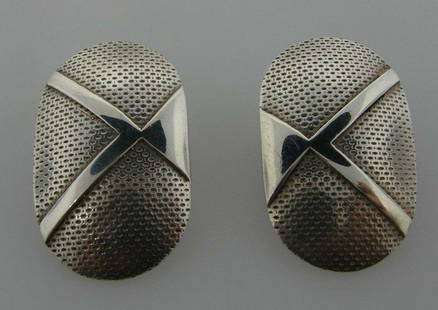 NICE Sterling Silver Earrings: DK Sterling Silver Earrings · Wonderful earrings that is a necessity in your collection. · The weight is 8.2 grams. · The length is 1 ¼ inches. · This is in good condition. Reserve: