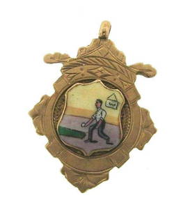 CUTE British Bowling Club 9k Rose Gold Charm Circa: DK Bowling Club 9k Rose Gold Charm · Wonderful charm that is a necessity in your collection. · The weight is 4.6 grams. · The height with bail is 1 ½ inches. The length is 1 inch. The width