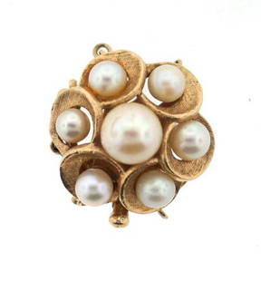 CUTE 14k Yellow Gold & Pearl Clasp/Pendant!: DK 14k Gold & Pearl Clasp/Pendant Unique… Stylish & Classic! A dream of every woman and man & YOU CAN MAKE IT TRUE! This elegant clasp/pendant is one of a kind! Now you have a chance to