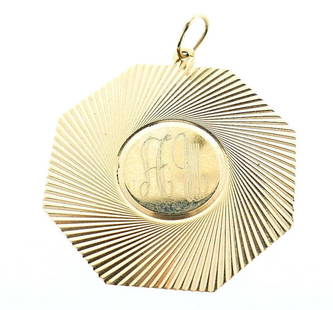 Vintage “A M” Initials 14k Yellow Gold “Sales Tax”: AK JJ0 Vintage “A M” Initials 14k Yellow Gold “Sales Tax” Inscription Pendant Charm · Wonderful pendant that is a great addition to your collection. · Weight is 4.6 grams · Made of 14k