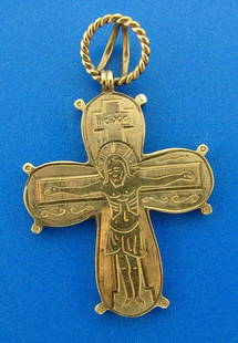 RELIGIOUS Victorian 14k Yellow Gold Cross Pendant Circa: DK 14k Yellow Gold Victorian Cross Pendant Circa 1900s · Wonderful pendant that is a necessity in your collection. · The weight is 3 grams. · The length with bail is 1 5/8 inches. · This is