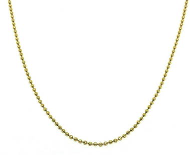 Vintage 14K Yellow Gold Bead Necklace 24": KG U00 Vintage 14K Yellow Gold Bead Necklace 24" Material: Fresh Water Pearl Measurements: the length is 24”, the width is 1/16” Weight: 7.7 g Hallmarks: 14K GS A MUST HAVE FOR COLLECTOR! 