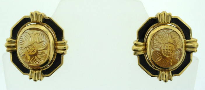 EXTRAVAGANT DAVID WEBB 18K YELLOW GOLD CITRINE EARRINGS: N-AAOO EXTRAVAGANT GORGEOUS SIGNED AUTHENTIC DAVID WEBB 18K & 10K YELLOW GOLD CITRINE EARRINGS/CLIP ON David Webb name is as legendary in jewelry as is his exquisite craftsmanship and bold designs.