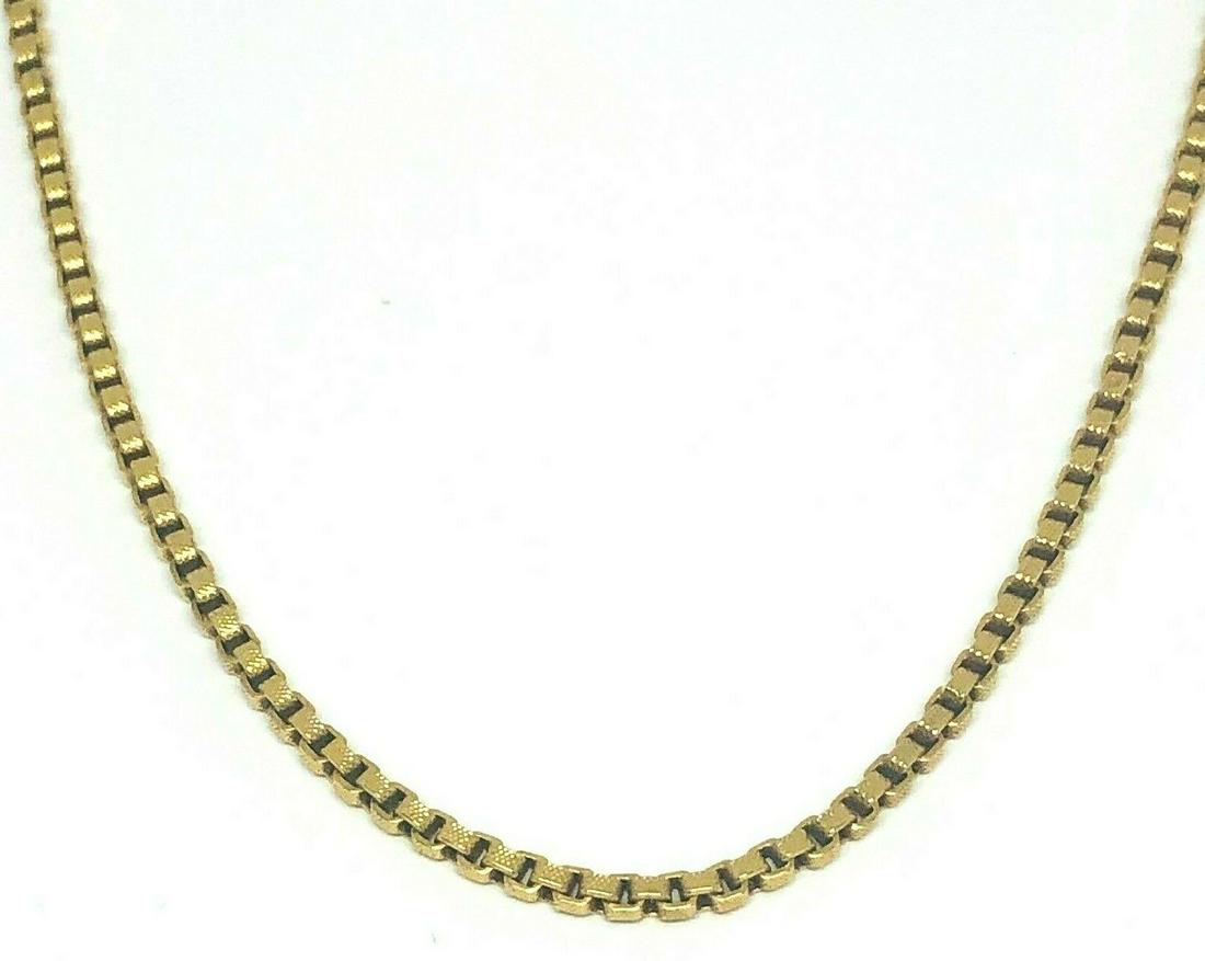 Vintage 750 18K Yellow Gold Box Link Chain Necklace (1 of 5)