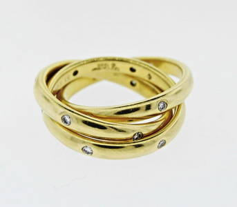 NICE Cartier TRINITY COLLECTION 18k Gold & Diamond Ring