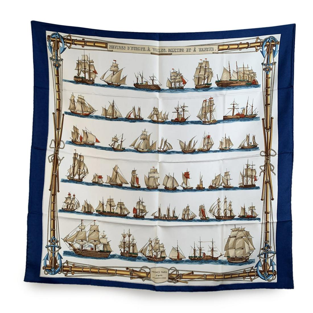 Hermes Hermes Vintage Silk Scarf Navires d (1 of 5)