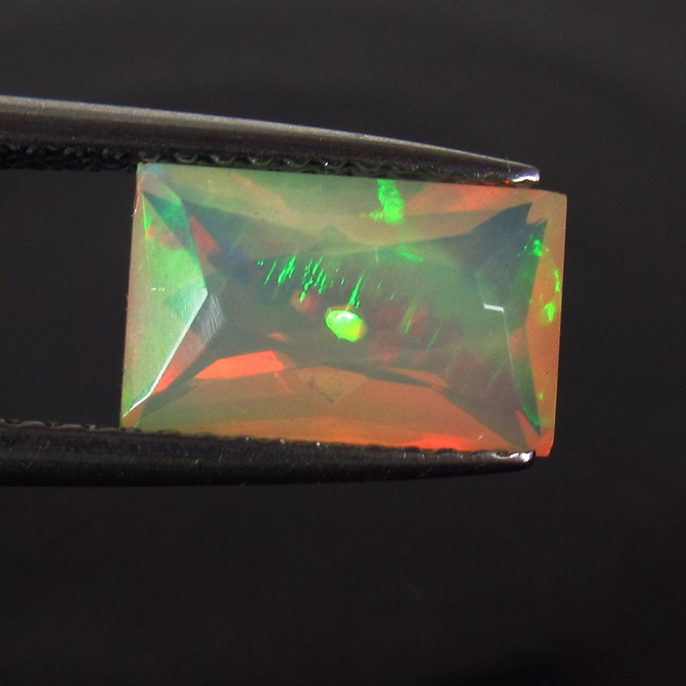 1.86 Ct Genuine Muti Color Faceted  Fire Opal Rectangle (1 of 2)