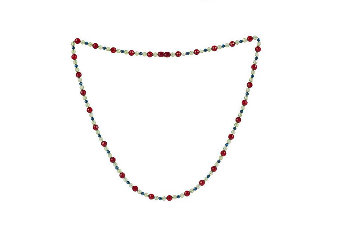 Caribbean Green and Precious Ruby Amber Necklace: No Reserve! Title: Caribbean Green and Precious Ruby Amber Necklace Materials: Caribbean Green and Precious Ruby Amber Weight in grams: 13.16 Caribbean Green and Precious Ruby Amber Necklace. Faceted 