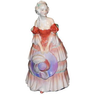 Vintage Royal Doulton Veronica Lady Figurine RdNo: This Vintage Royal Doulton Veronica Lady Figurine RdNo 773349 is in excellent condition. NO chips, cracks, crazing, damage or restoration. There is no HN # on the bottom. Based upon coloration of