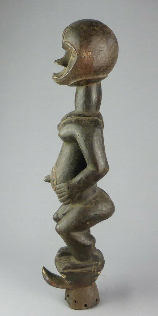Beautiful IBIBIO black Mask NIGERIA African Tribal Art: Title: Beautiful IBIBIO black Mask NIGERIA African Tribal Art Private colection Description: NIGERIA Rare figure from the top of an headdress IBIBIO - EKET Large male statue standing on a small base t