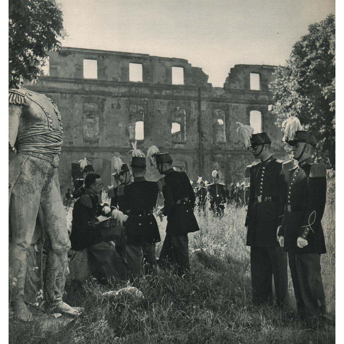 ROBERT DOISNEAU - Cadets at Saint-Cyr: No Reserve! Artist: ROBERT DOISNEAU Print Title: Cadets at Saint-Cyr Medium: Sheet-fed Gravure Printing Date: 1950's Printed in France Image Size approx: 8.75 x 8.5 inches Robert Doisneau (1912-1994)