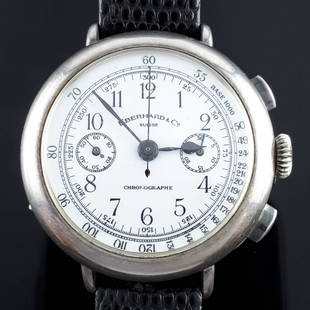 Eberhard & Co. - Vintage Chronographe - Men - 1950-1959: Brand: Eberhard & Co. Model: Vintage Chronographe Gender: Men Period: 1950-1959 Movement: Manual winding Case material: Silver Material fineness: 925 Extras: Universal Watch Box Type: Chronograph