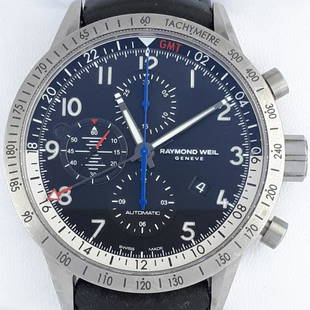 Raymond Weil - Freelancer - Ref: 7754 - Men -: Brand: Raymond Weil Model: Freelancer Reference Number: Ref: 7754 Gender: Men Period: 2011-present Movement: Automatic Case material: Titanium Type: Chronograph wristwatch Shipped Insured:
