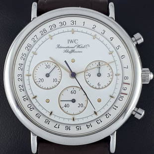 IWC - Portofino Ultra Thin Chronograph - IW3731 - Men -: Brand: IWC Model: Portofino Ultra Thin Chronograph Reference Number: IW3731 Gender: Men Period: 2000-2010 Movement: Quartz Case material: Steel Material fineness: 18 kt. Type: Chronograph