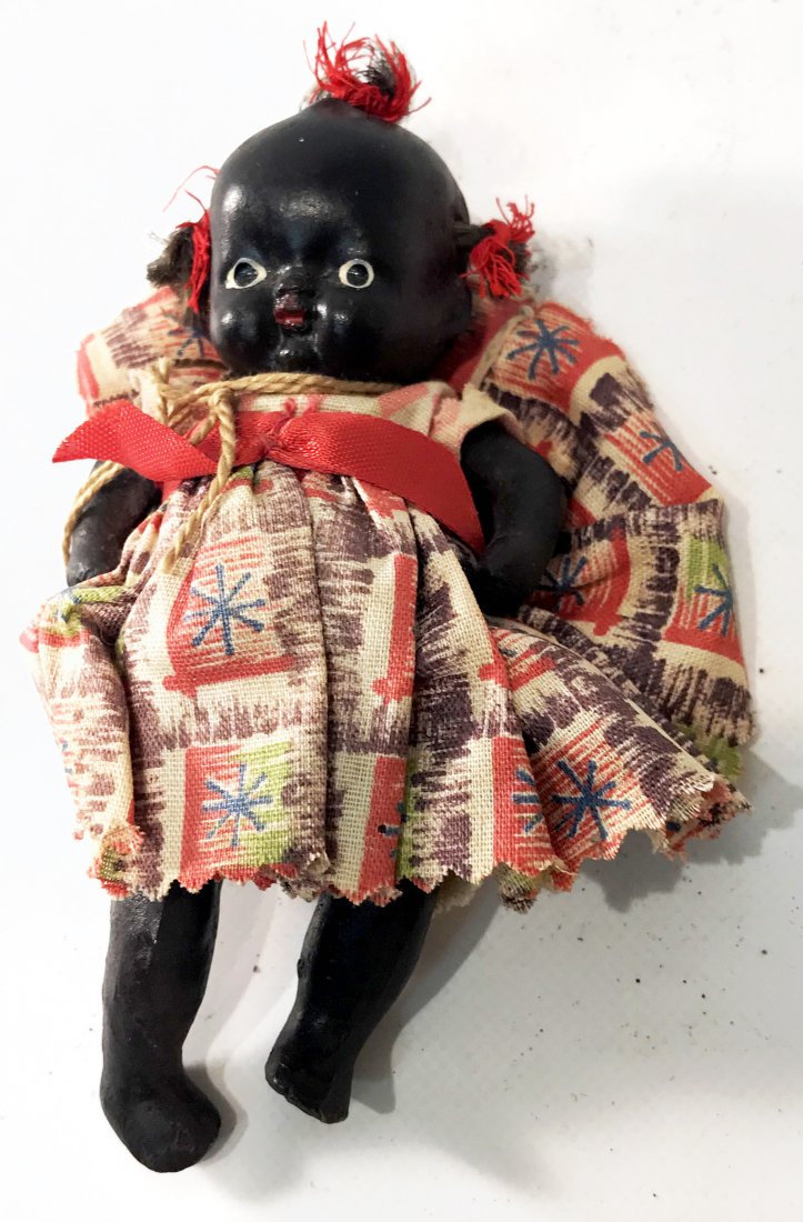 Halloween Figure: Title: Halloween Figure Dimension: 13” tall Provenance:Clever make do Halloween figure created in part from a lamp base pedestal and paper mache. 20th century. Witch is a toy. Shipping: Domestic: Fl