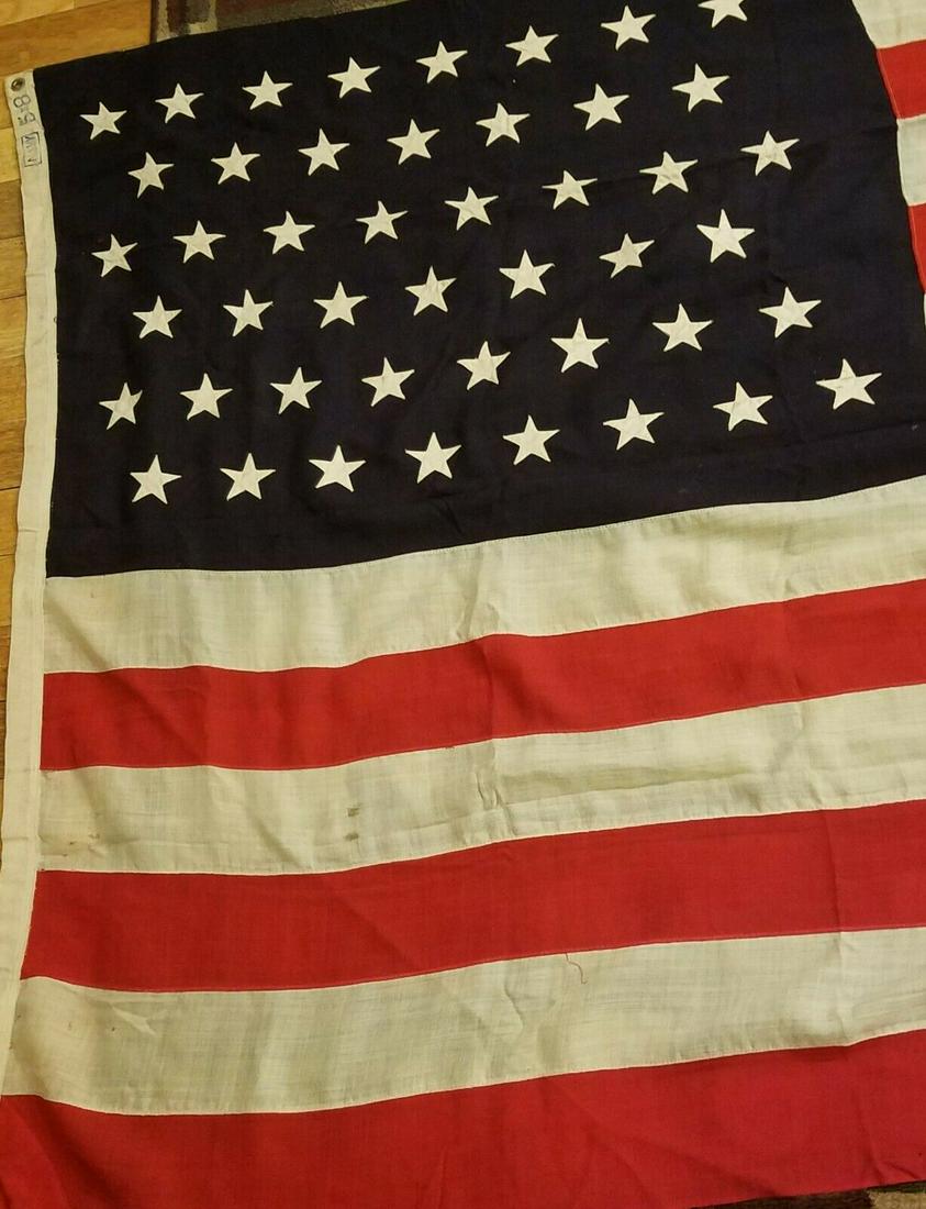 46 star American flag ensign 5 x 8 sewn 1908 NAVY stamp (1 of 5)