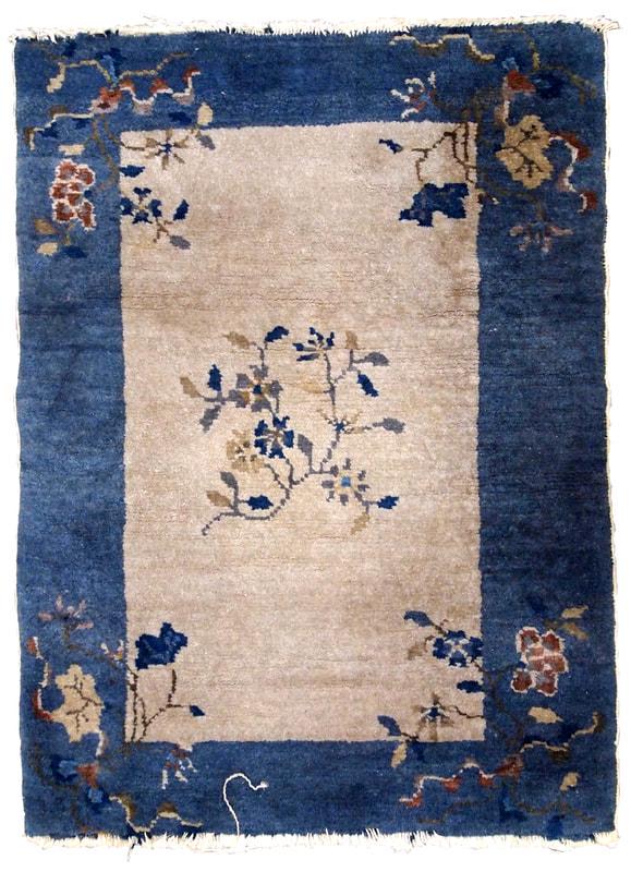 Handmade antique Peking Chinese rug 2.1' x 3.2' (64cm x (1 of 1)
