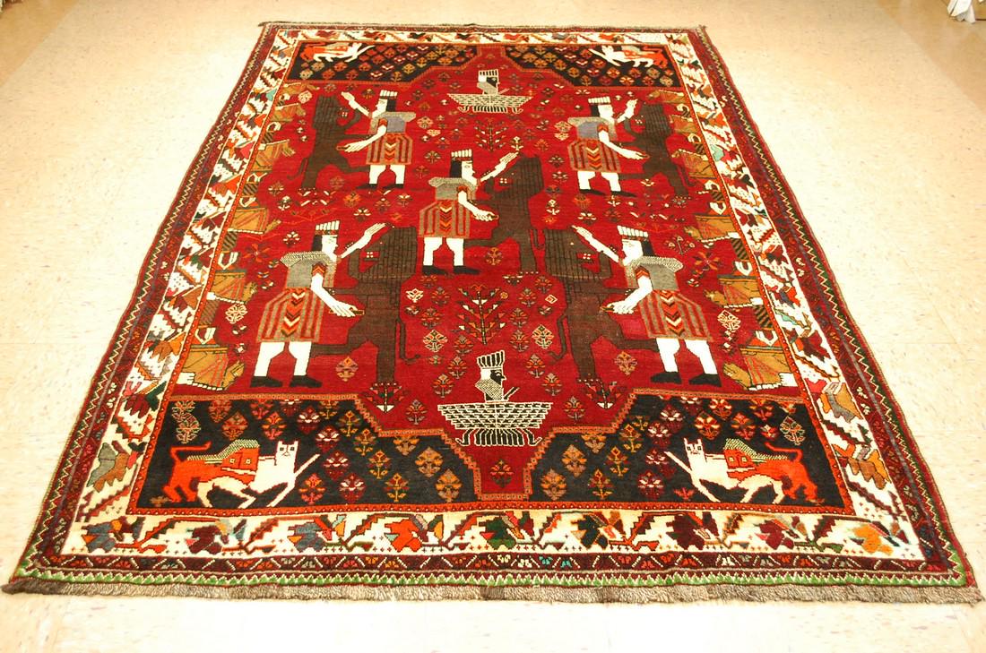 C1930s ANTIQUE ALL WOOL PRSIAN SHRAZ QASHKI RUG 5.9x9 (1 of 10)