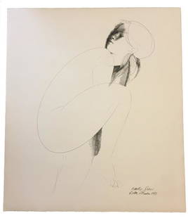 Emilio Greco: Ellipse: Artist: Emilio Greco Title: Ellipse Medium: Lithograph Dimensions: 29 x 25 in. c. 1973-74, Edition of 5000 Signed on plate, Accompanied by Certificate of Authenticity Reserve: $800.00 Shipping: Domes