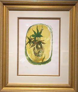 George Braque: "Ivy": Artist: George BraqueTitle: "Ivy"Medium: Stone lithographDimensions: 47 x 34.5. Signature printed in the plate Numbered / 400 ex in pencil On vellum. Framed. REFERENCES :Catalog raisonne Vallier