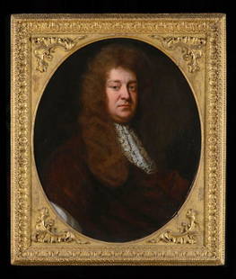 Portrait of George Granville Circle of Sir Godfrey: Circle of Sir Godfrey Kneller. A fine oval portrait of George Granville, PC, 1st Baron Lansdowne and "Duke of Albemarle" in the Jacobite peerage (1666-1735) Studio of Sir Godfrey Kneller .Bust