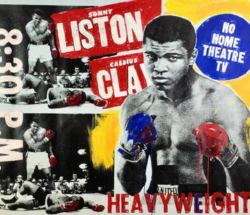 John Stango: Heavyweight: Artist: John StangoTitle: HeavyweightPrinting Date: 2018Medium: Silkscreen with Acrylic on CanvasSize/Format: 48 x 54 in Reserve: $2,000.00 Shipping:Domestic: Flat-rate of $350.00 to anywhere