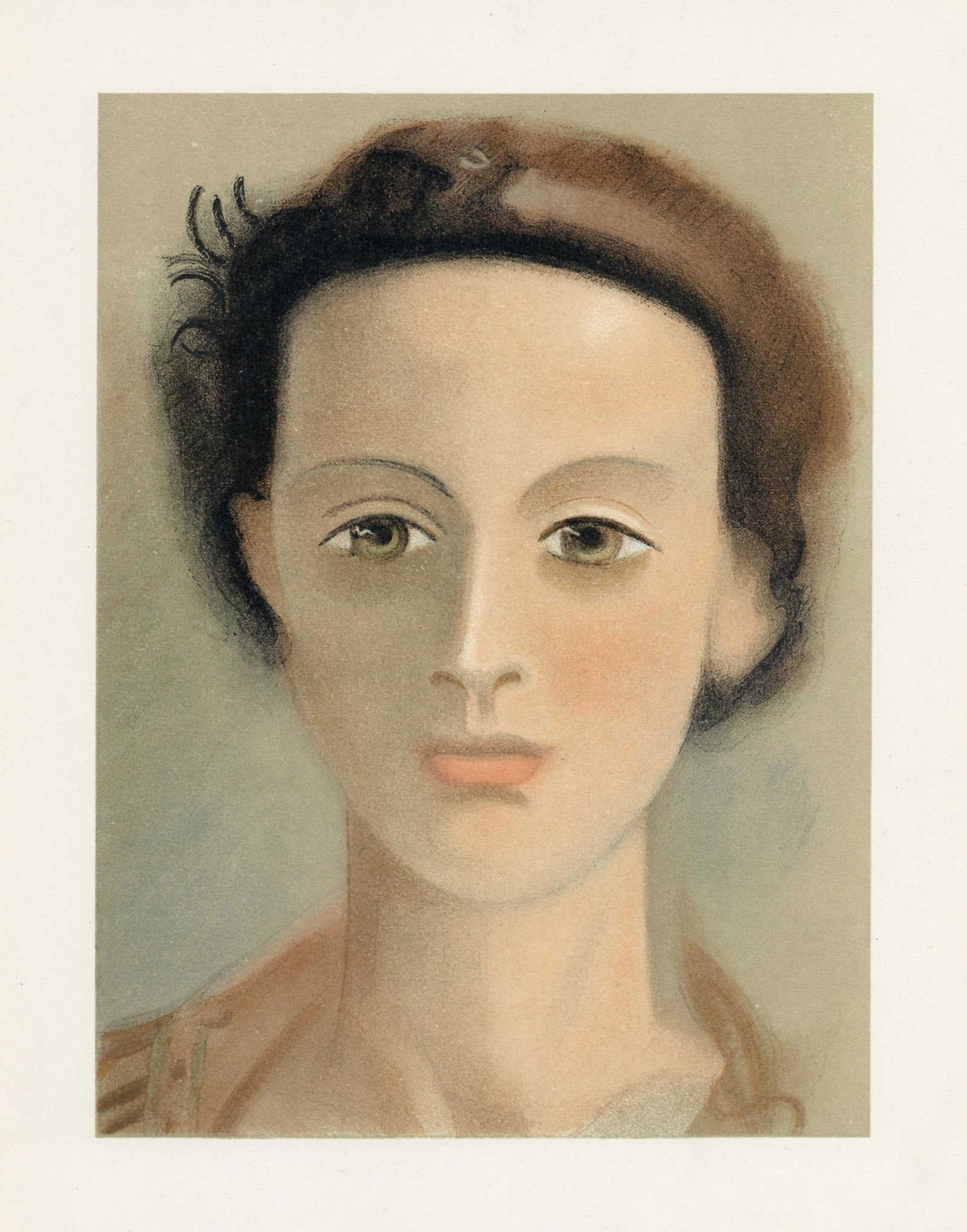 Andre Derain lithograph "Portrait": Medium: lithograph. Printed by Mourlot and published in Paris by Teriade for Verve (Volume 1, Number 5-6), in 1939. Verve was founded in 1937 to showcase original prints by the leading artists of the