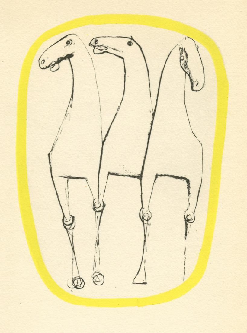 Marino Marini pochoir "Trois chevaux" (1 of 1)