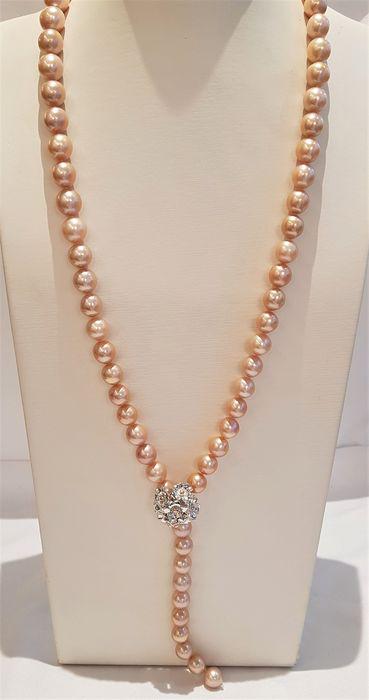 925 Silver - 11x13.5mm Pink Edison Pearls - Necklace (1 of 8)