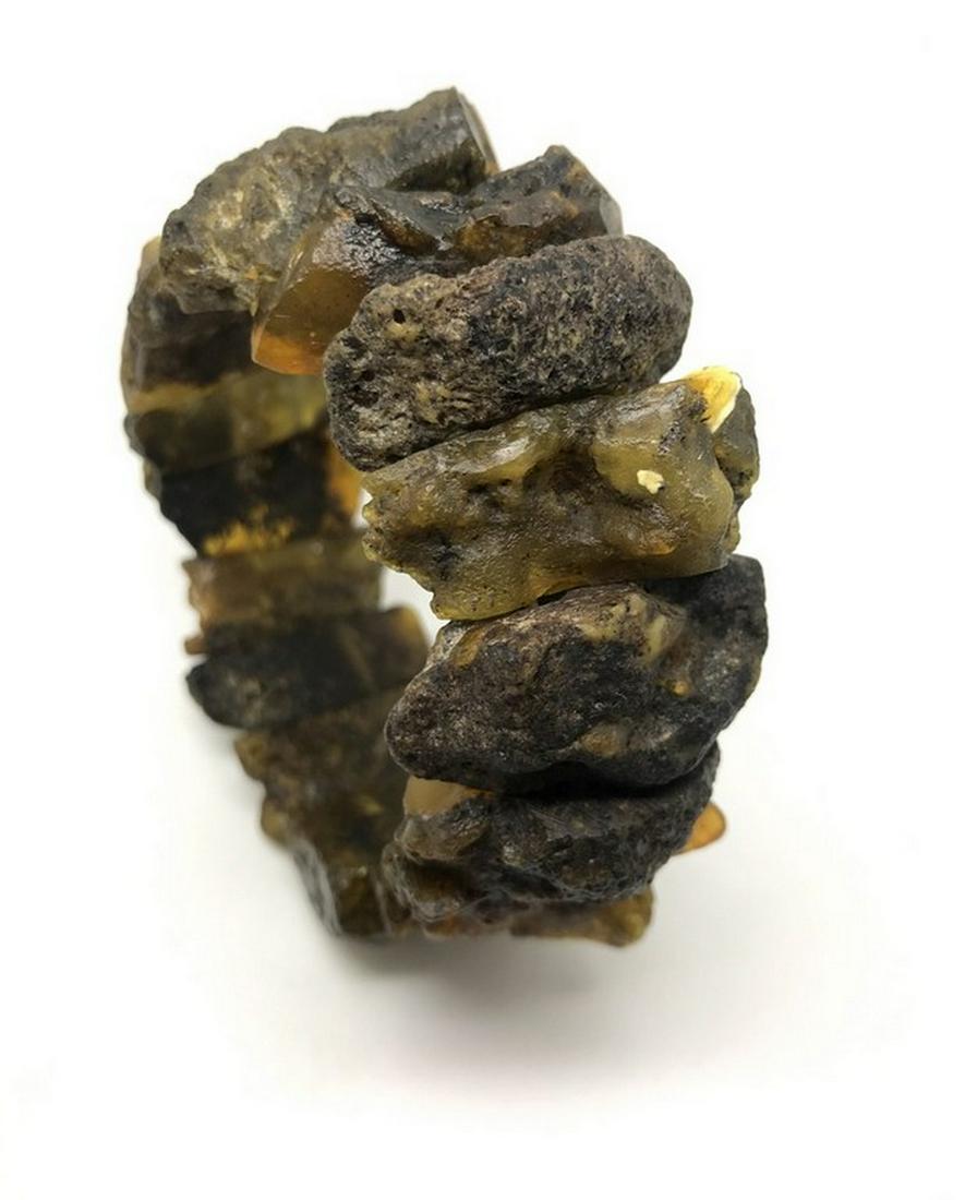Unique and Phenomenal Amber Bracelet made from Rough in (1 of 9)
