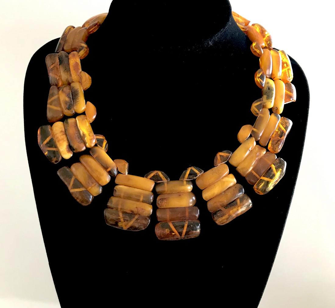 Extraordinary Unique Vintage Amber Cleopatra necklace (1 of 8)