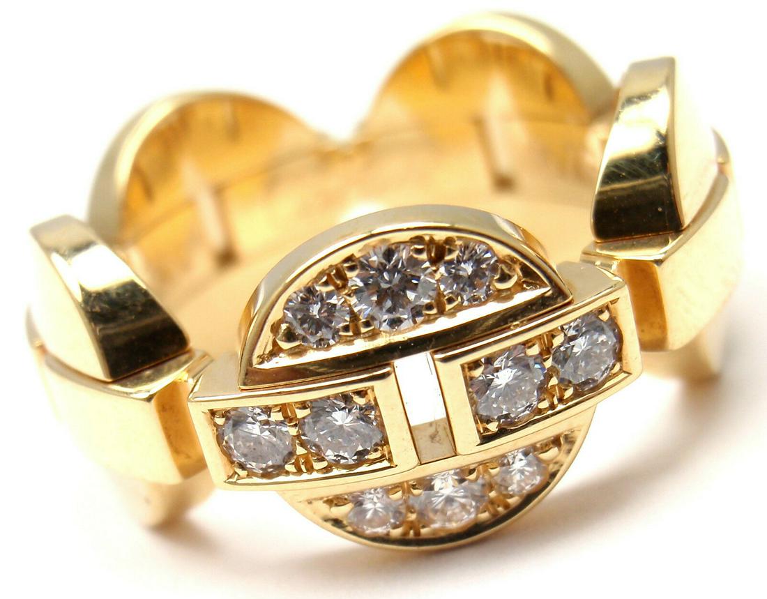 CARTIER Himalia 18k Yellow Gold Diamond Band Ring Size (1 of 10)
