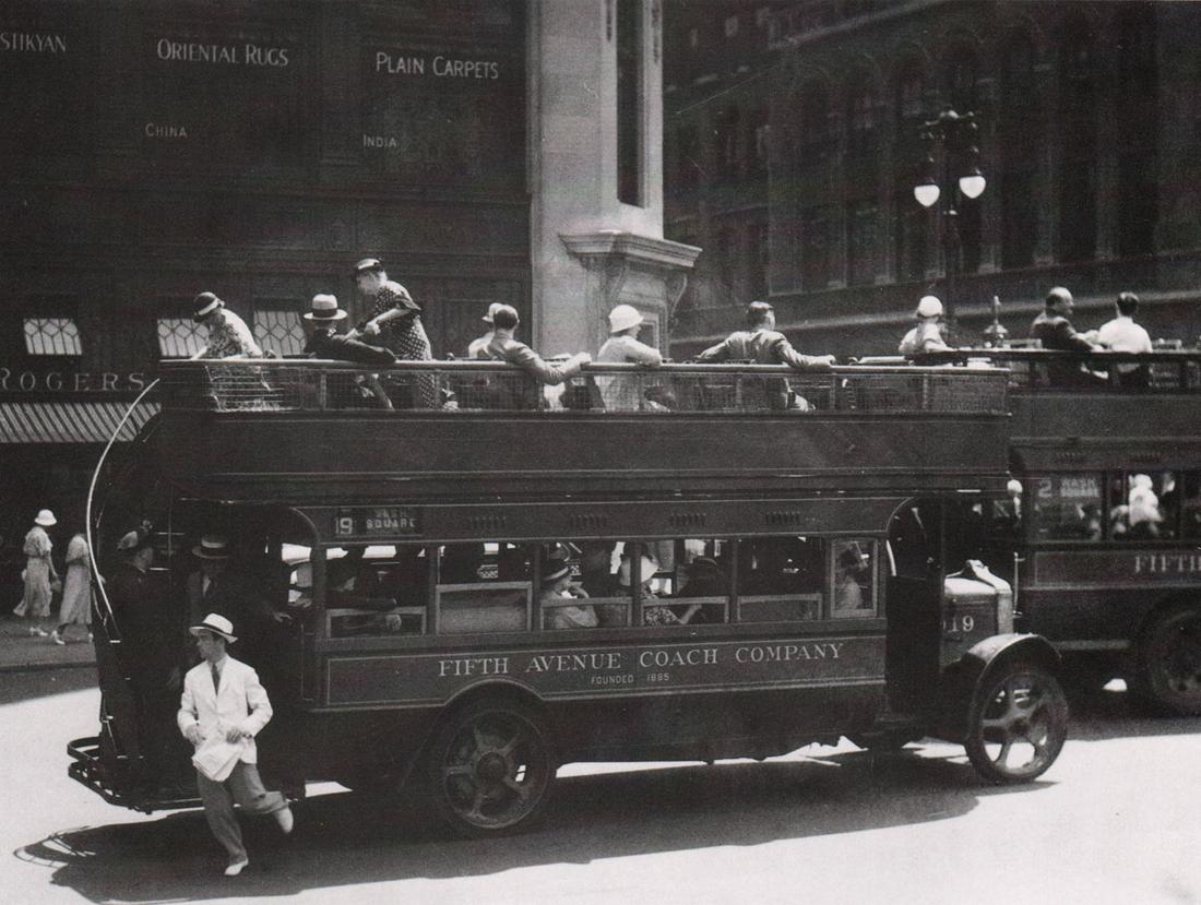 BERENICE ABBOTT- Fifth Avenue Coach Company: Artist: BERENICE ABBOT Print Title: Fifth Avenue Coach Company Medium: Photo-lithograph Printed in: Japan, 1980’s Image Size: approx. 6 x 8.5” Berenice Abbott (1898 – 1991),was an American photo