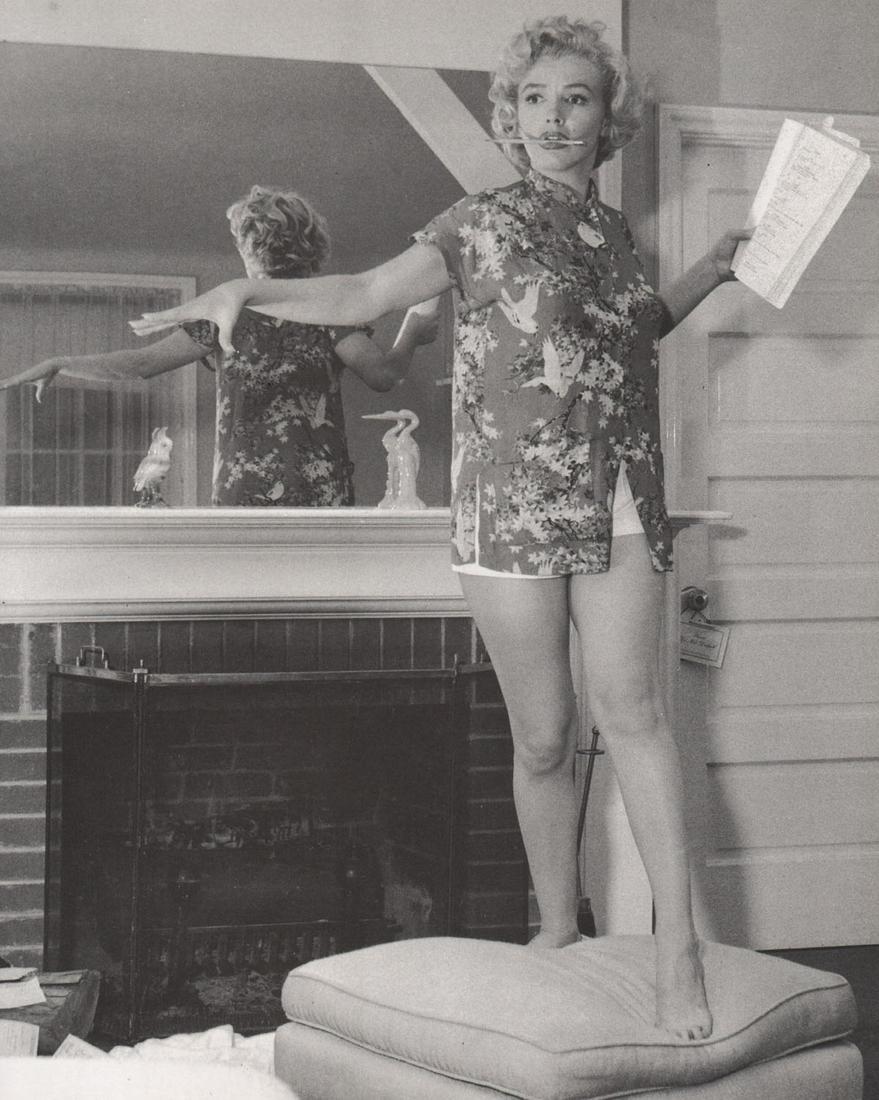 ANDRE DE DIENES - Marilyn Monroe (Norma Jean): Artist: ANDRE DE DIENES Print Title: Marilyn Monroe (Norma Jean) Rehearsing Medium: Photolitho Printed 1980’s in the USA Image size (inches) approx. 12 x 9.5” Andre De Dienes Dienes was a professi