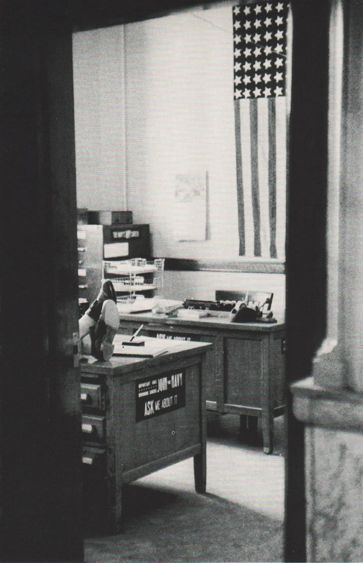 ROBERT FRANK - Navy Recruiting Station, Post Office,: Artist: ROBERT FRANK Print Title: Navy Recruiting Station, Post Office, Butte, Montana Printing Date: 1950’s Medium: photoengraving Printed in: the USA Image Size: approx. 7 x 4.5” Robert Frank i(
